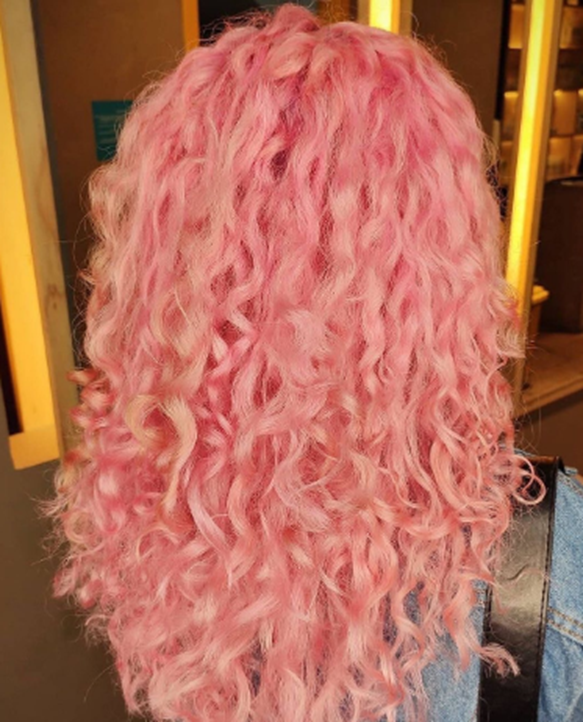 Baby Pink Curly Hair Color Ideas