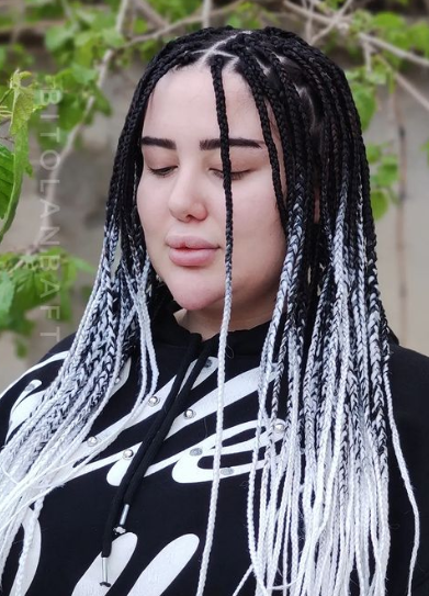 Black And White Knotless Braid African Braids Hairstyle