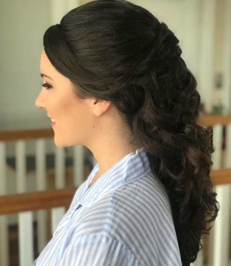 Black Curly Bridesmaid Hairstyle