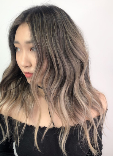 Blend to Blond Asian Hairstyle with Highlights Look