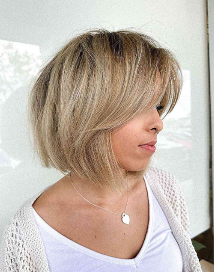 Blunt Bob Short Hairstyle For Teenage Girl