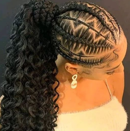 Braids and curls slayed Hairstyle