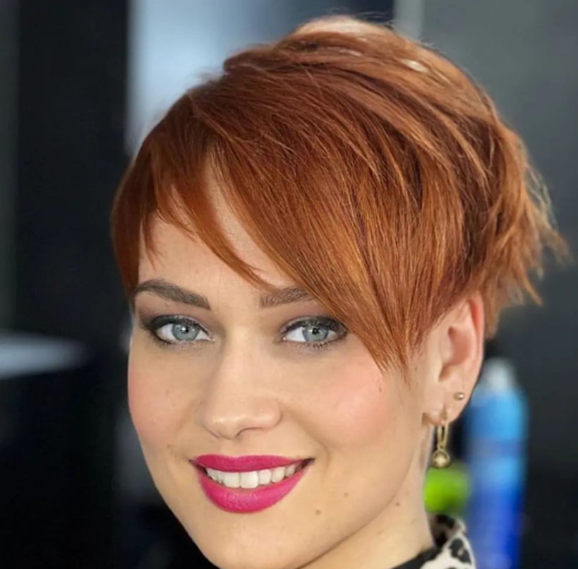 Brown Edgy Short Hairstyle For Women