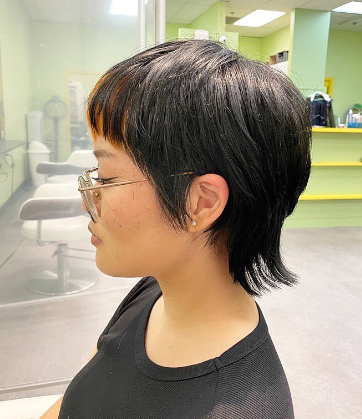 Casual Short Asian Hairstyle with Highlights Look