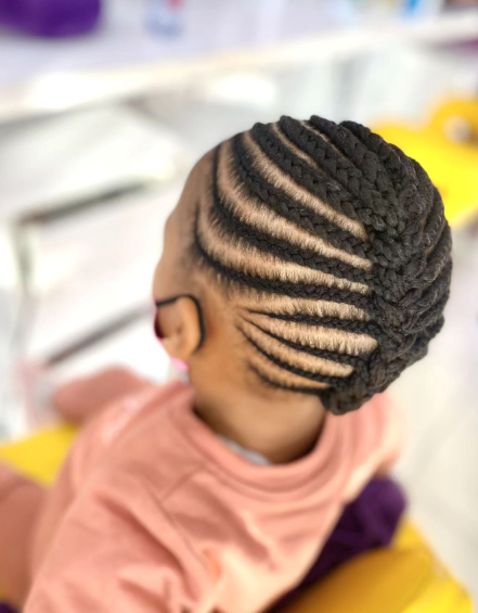 Center Row Winter Protective Natural Hairstyle Kids