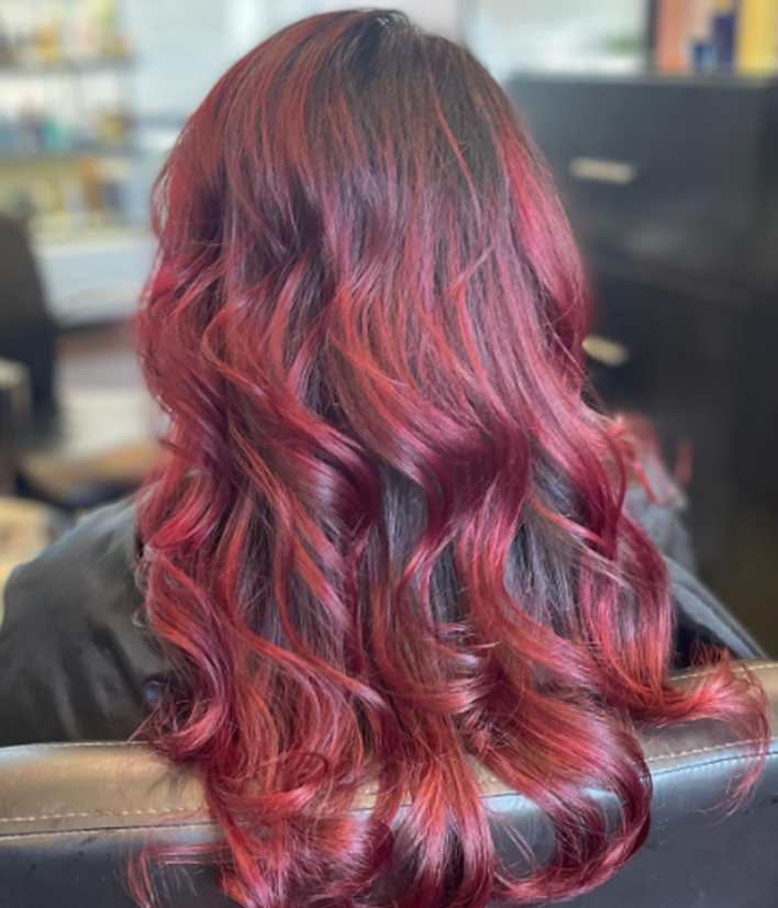 Charming Dark Red Hair Color
