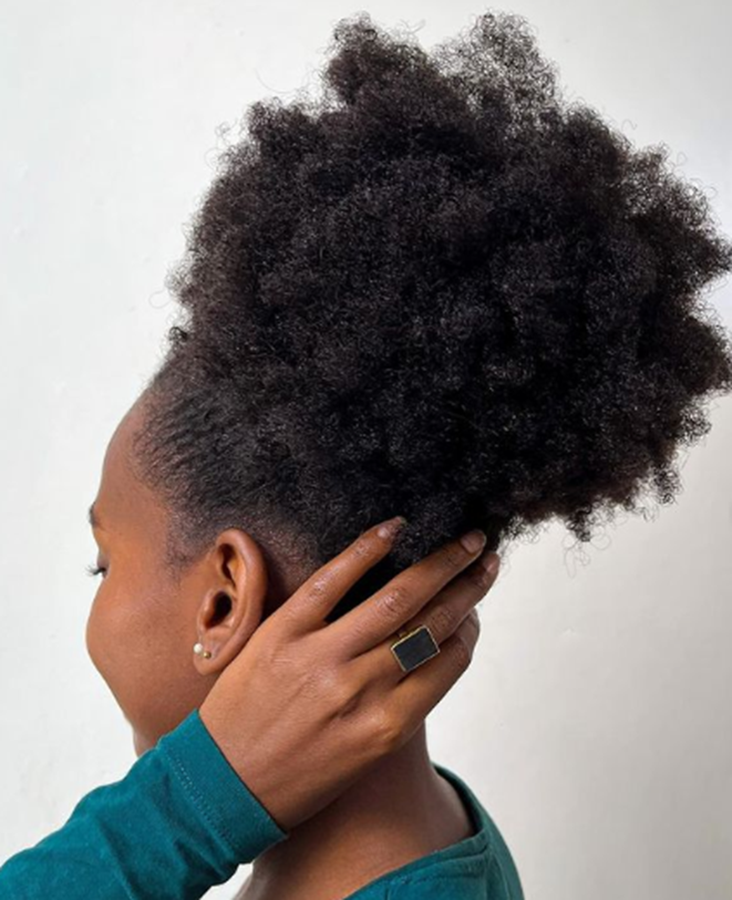 Classic High Puff Easy And Natural Hairstyle For Black Women