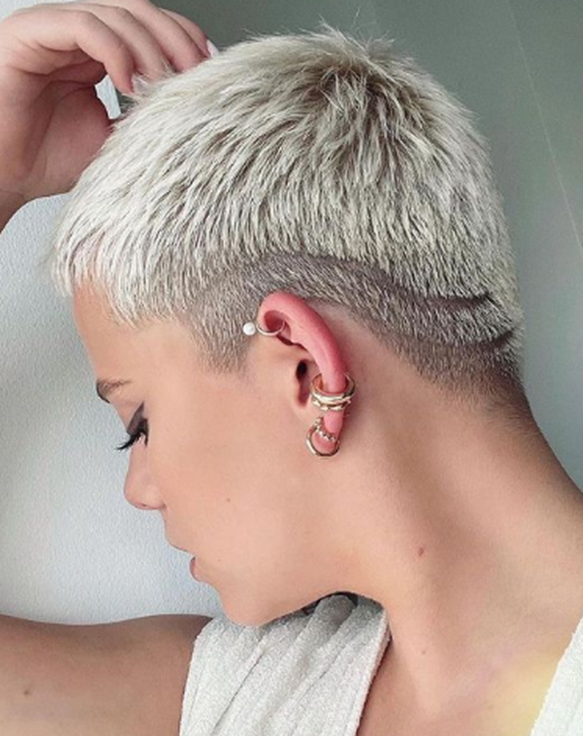 Code White Shaved Hairstyle For Women