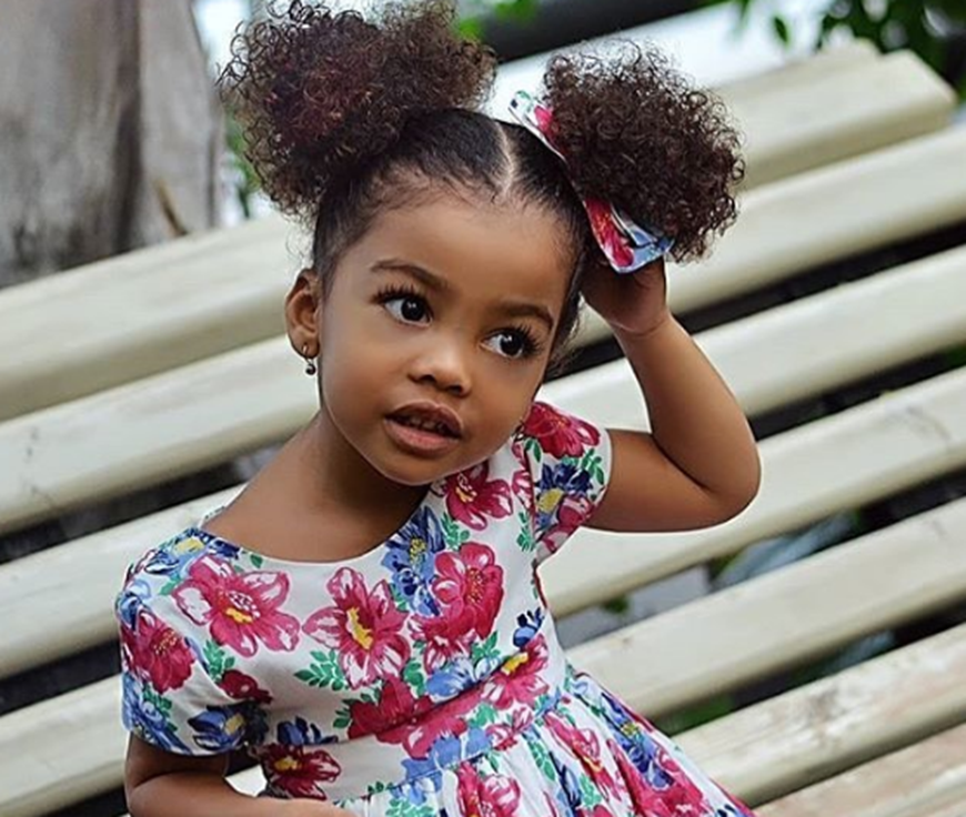 Coily Mixed Little Girls Hairstyle