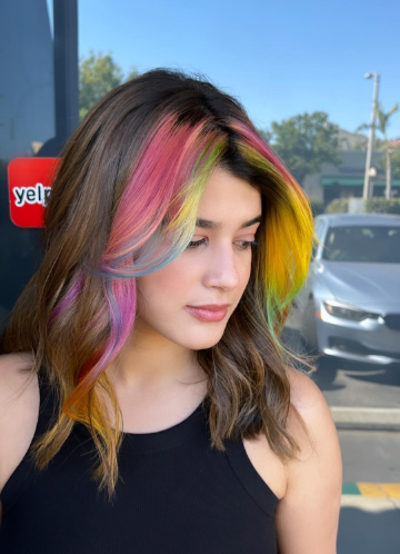 Colorful Asian Medium Hairstyle