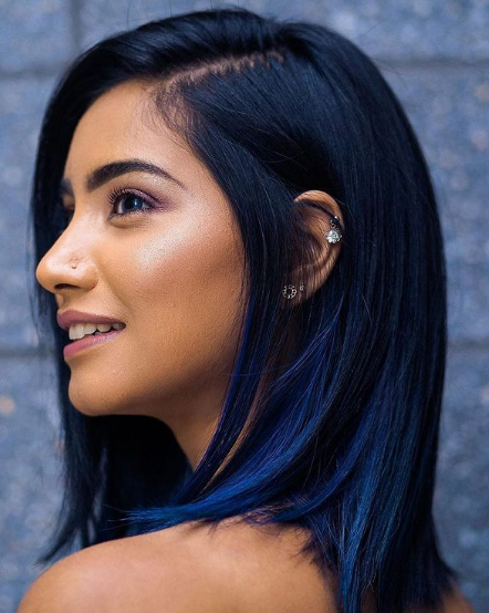 Colorful Ends Black And Blue Hair Color Ideas