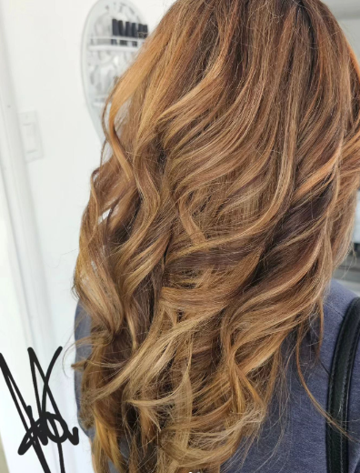 Copper Gold Balayage For Dark Hair