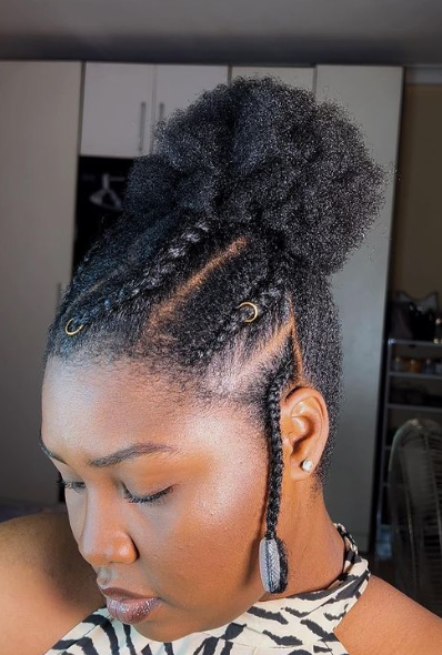 Cornrow Afro Puff Hairstyle