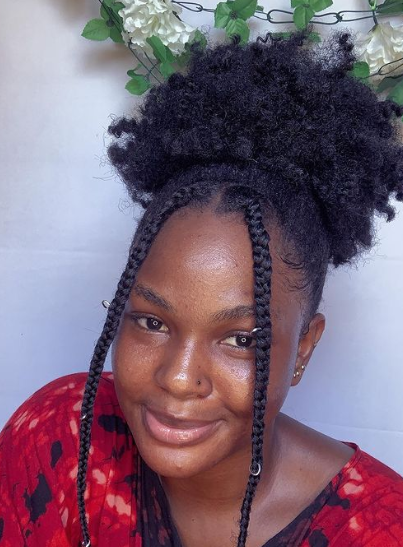 Crazy Braided Afro Puff Hairstyle