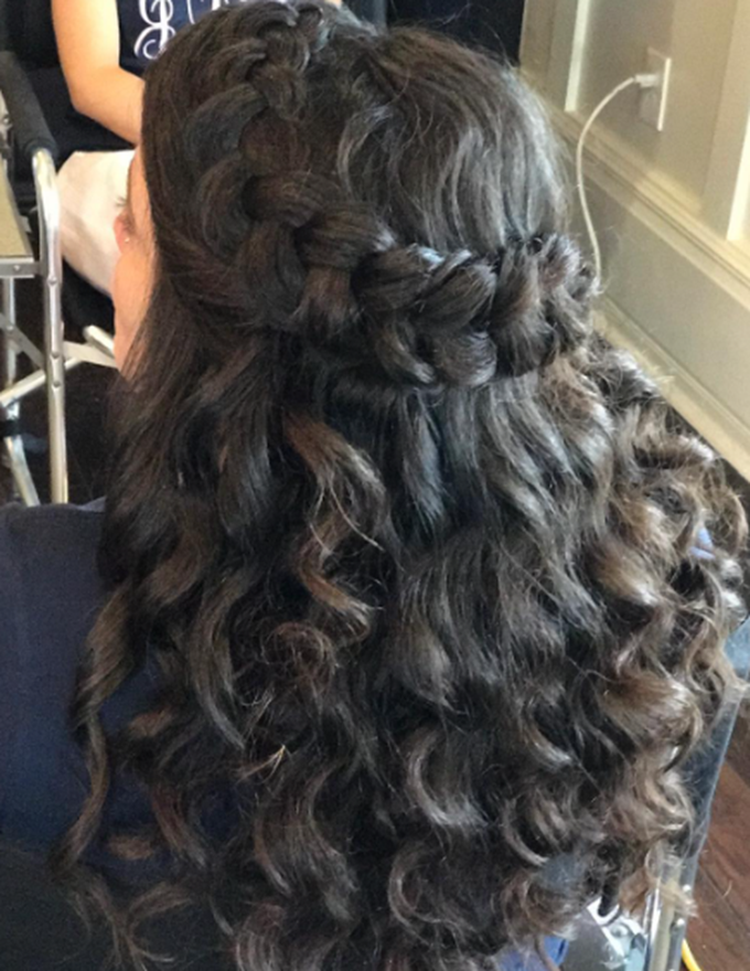 Curl With Braid Hairstyle