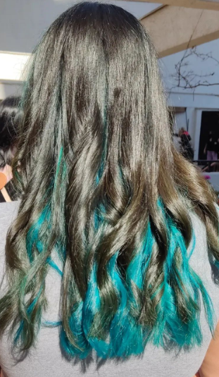 Curls Black And Blue Hair Color Ideas