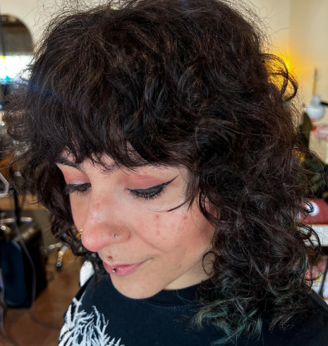 Curly Bangs 80s Hair Style