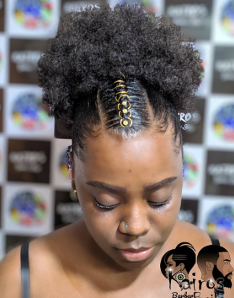 Curly Gorgeous Double Afro Puff Hairstyle