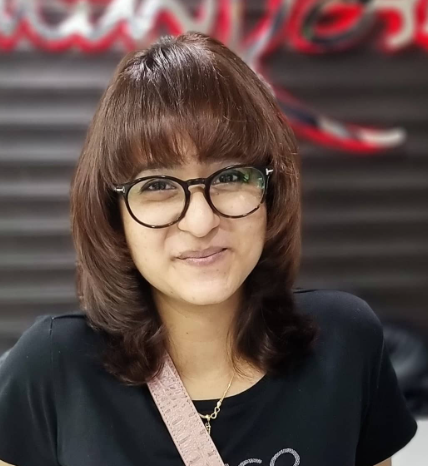 Curved Types of Bangs with Glasses Hairstyle
