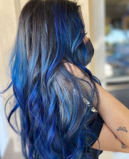 Denim Black And Blue Hair Color Ideas