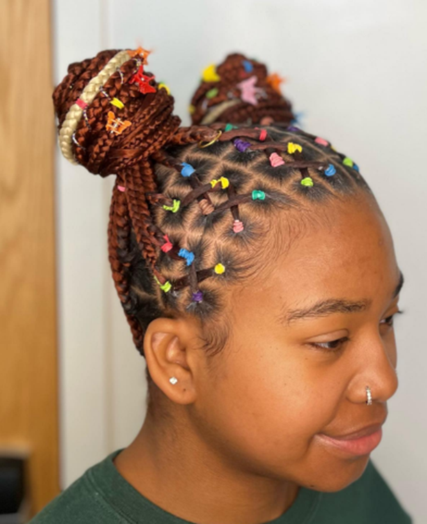 Double Bun Rubber Band Hairstyle
