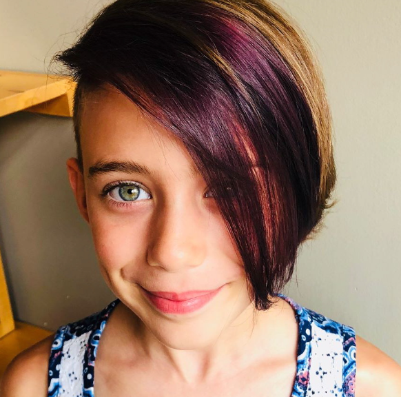 Double Colored  Girl Pixie Cut