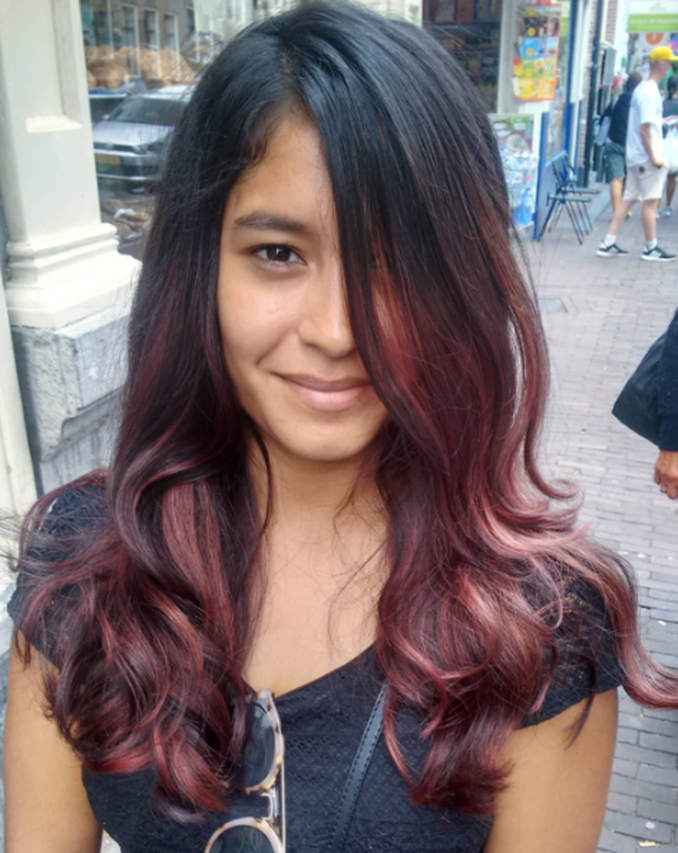 Fathered Cut With Red Highlights