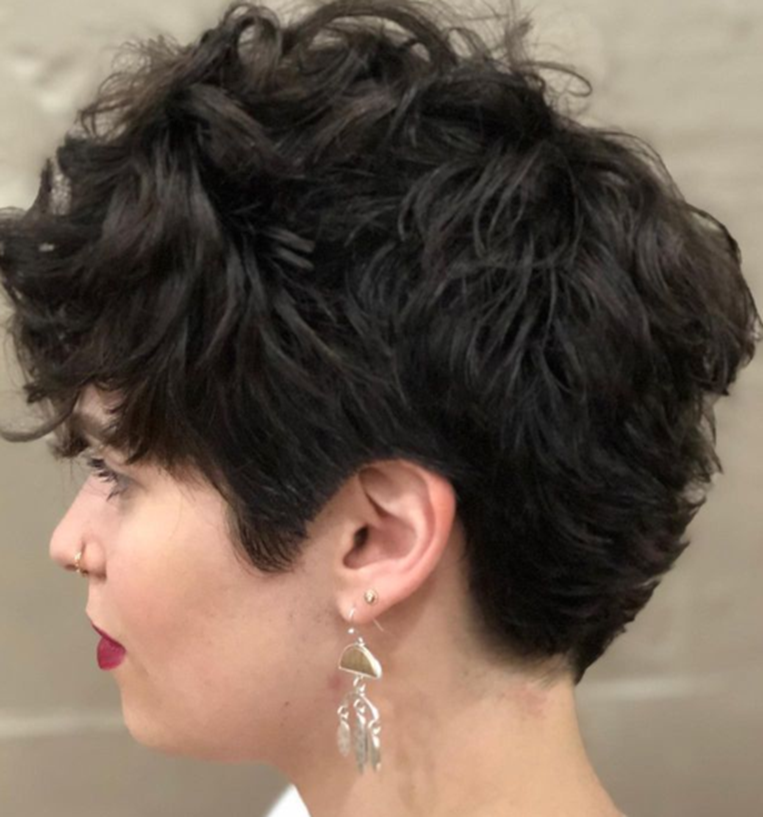 Feather Curly Pixie Cut
