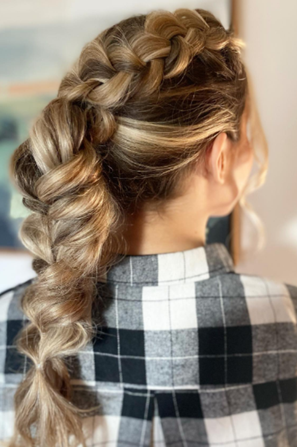 Fishtail With Textured Side Braid Homecoming Hairstyle