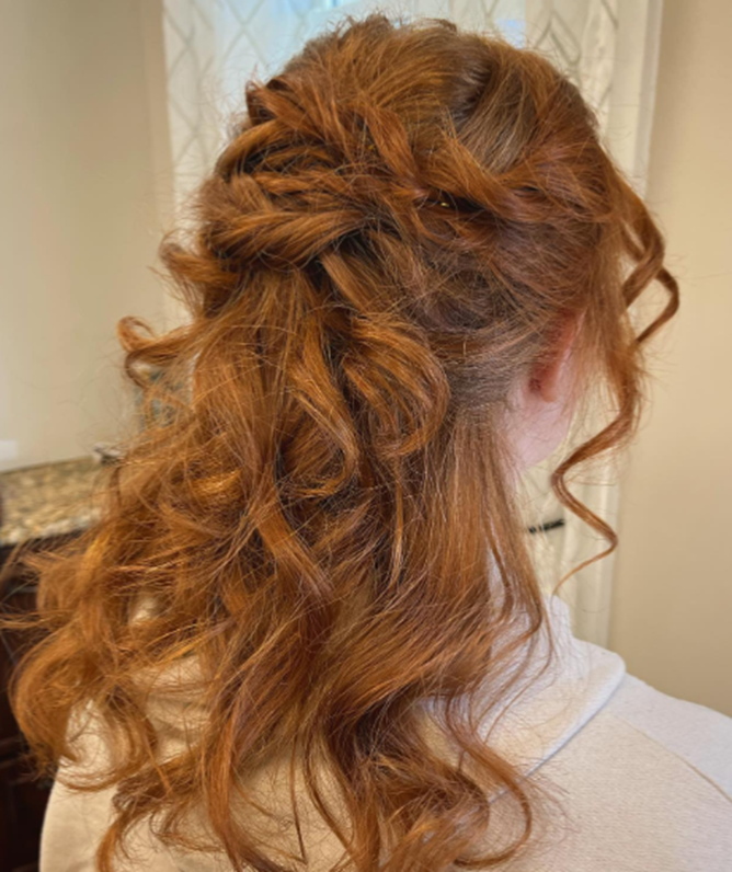 Formal Half Updo Messy Homecoming Hairstyle