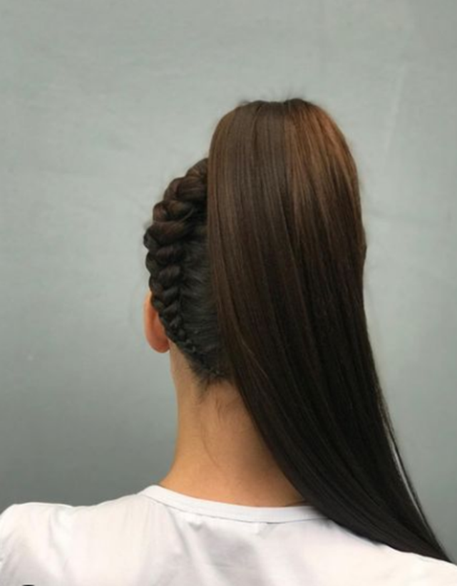 Four Braid Sleek Ponytail Hairstyle