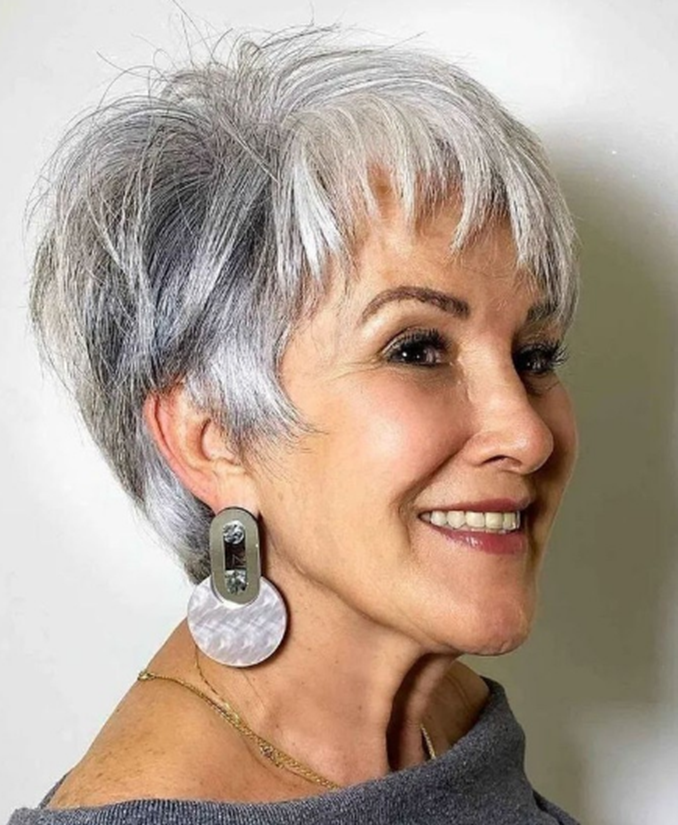 Gray Edgy Short Hairstyle