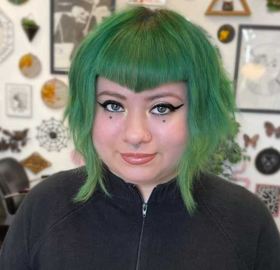 Green Bob E Girl Hairstyle