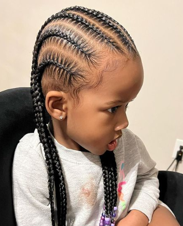 Kids Medium Sized African Braids Hairstyle