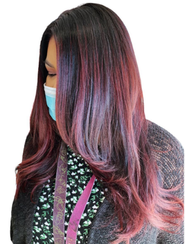 Layers With Shades Dark Red Hair Color