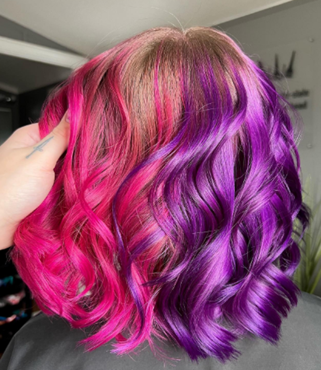 Loose And Easy Pink And Purple Hair Looks