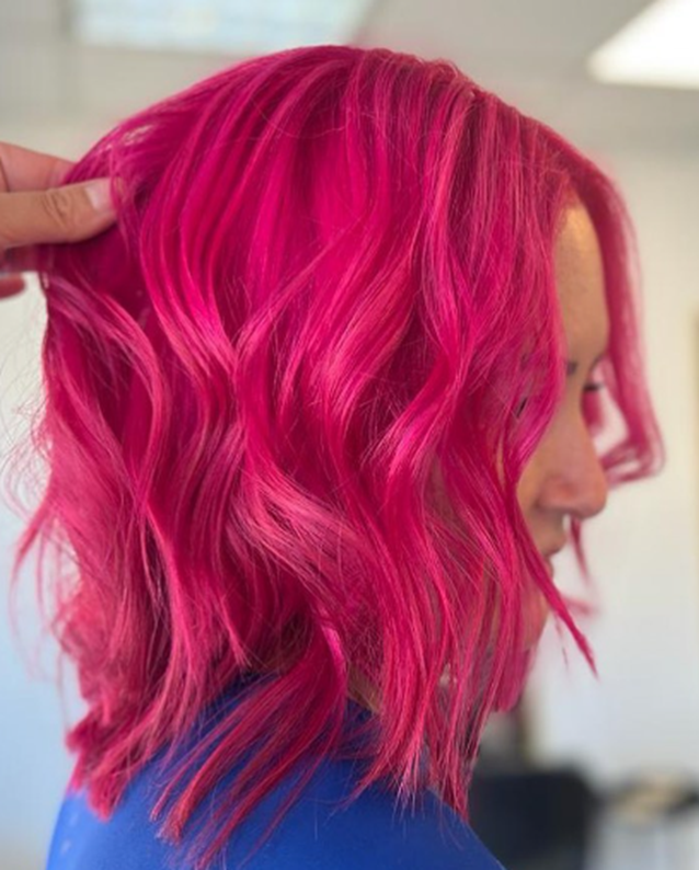 Medium Length Pink Hair