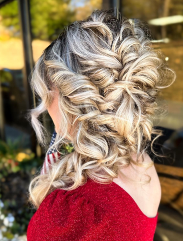 Messy Braid Light Blonde Homecoming Hairstyle