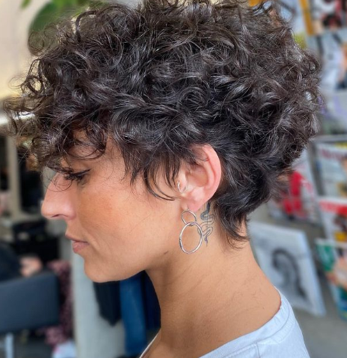 Messy Curly Pixie Cut 
