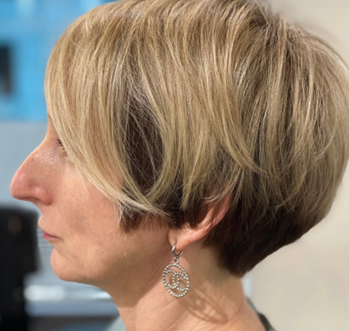 Middle Bob Hairstyle For Women Over 60