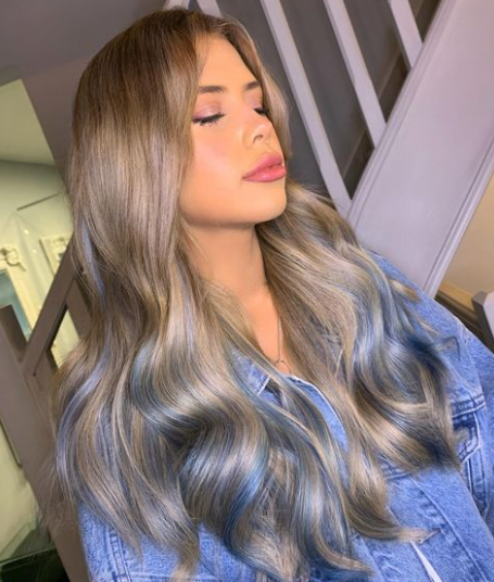 Mixed Grey Extensions Black And Blue Hair Color Ideas