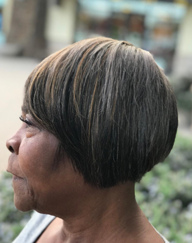 Mushroom Cut African American Hairstyle Women Over 50