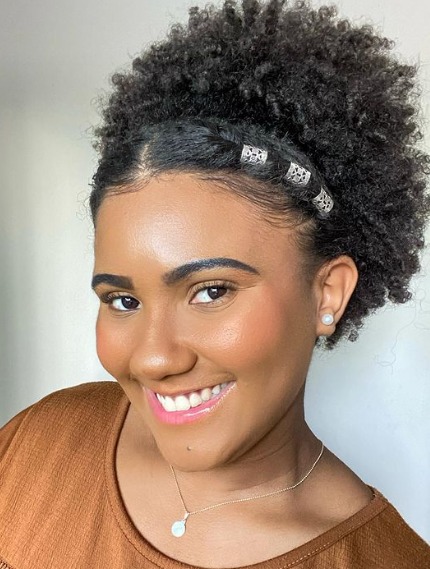Natural Curly Afro Puff Hairstyle
