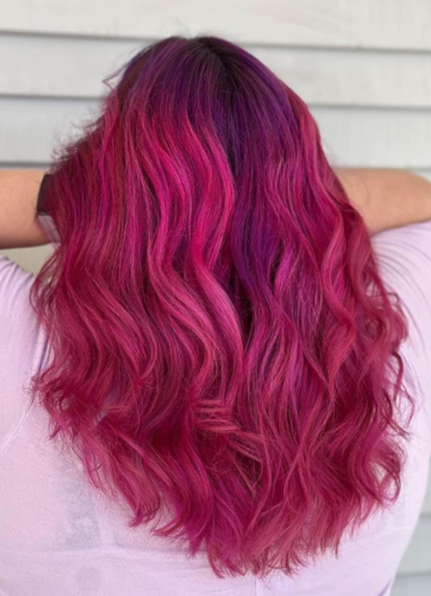 Neon Pink And Purple Hair Looks