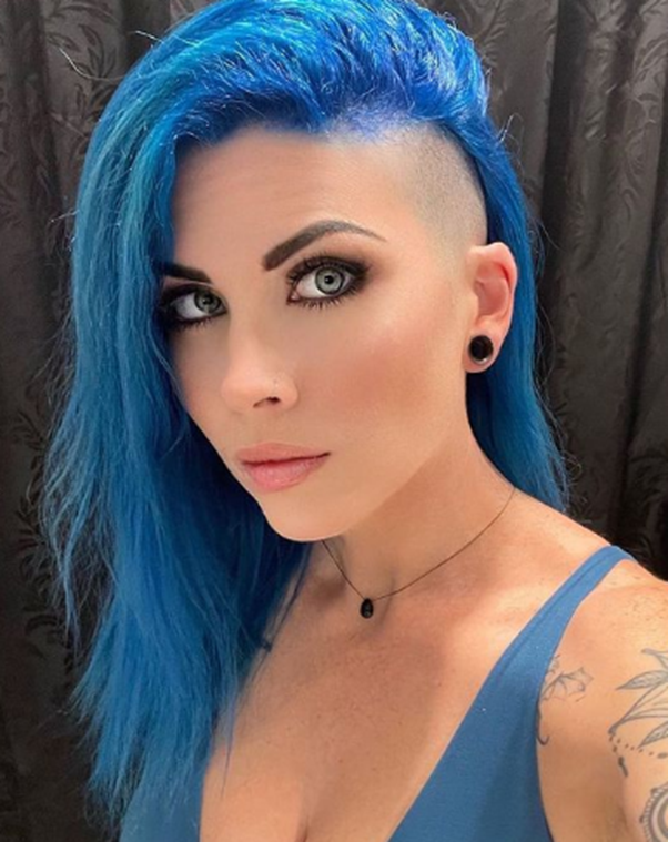 Ocean Blue One Side Shaved Hairstyle