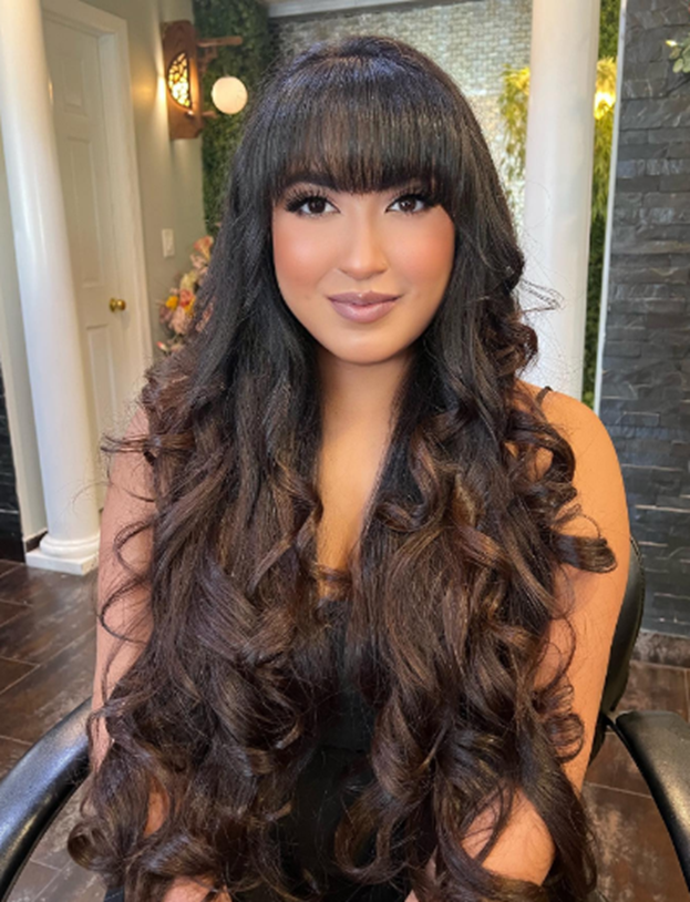 Ombre Black Hairstyle With Bangs