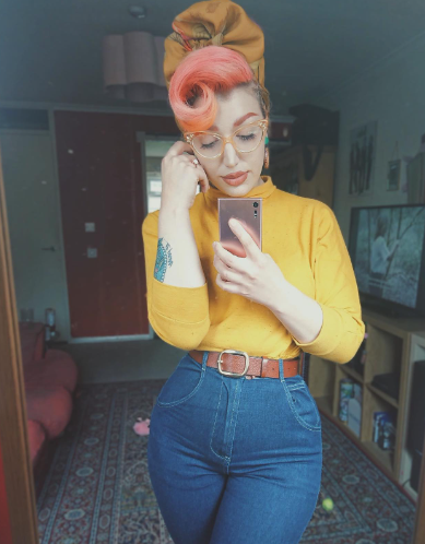 Orange Curl 80s Hair Style