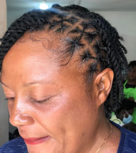 Pattern Braid African American Hairstyle Women Over 50