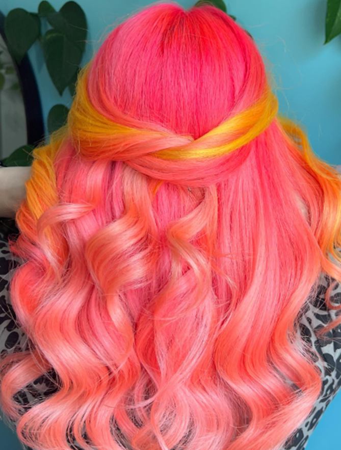 Peach Double Shaded Pink Hair Idea