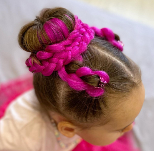 Pink Bun Baby Girl Hairstyle